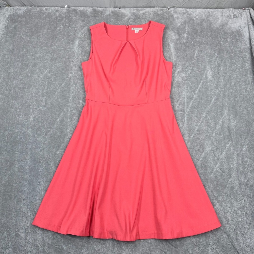 DB Established 1962‎ Sleeveless A-Line Dress Womens 6 Coral Pleated Fit & Flare